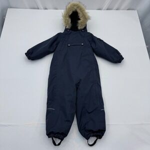 Wheat Snowsuit Fleece Lined Hooded Toddler 2Y Blue One Piece Zip Boy Girl Kid 2T